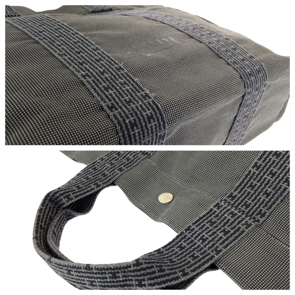 Hermes Her Line Gray Silver Polyamide Polyester Tote — view 6