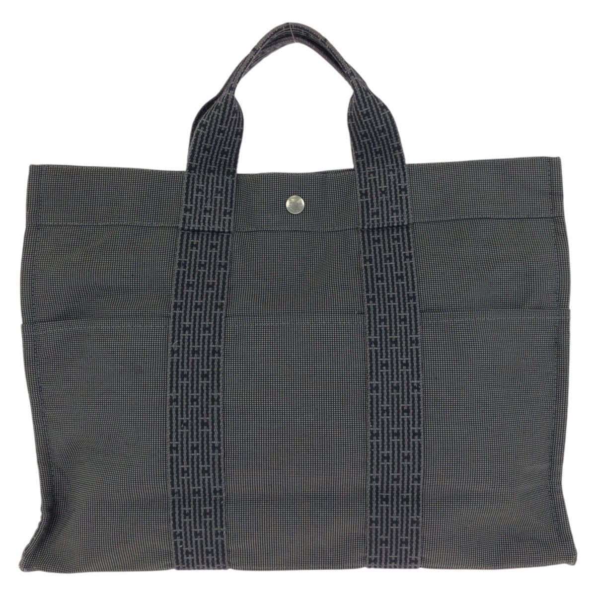 Hermes Her Line Gray Silver Polyamide Polyester Tote