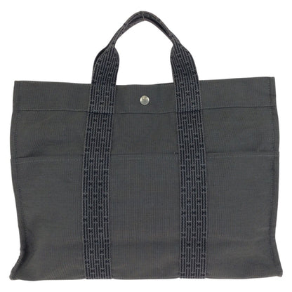 Hermes Her Line Gray Silver Polyamide Polyester Tote