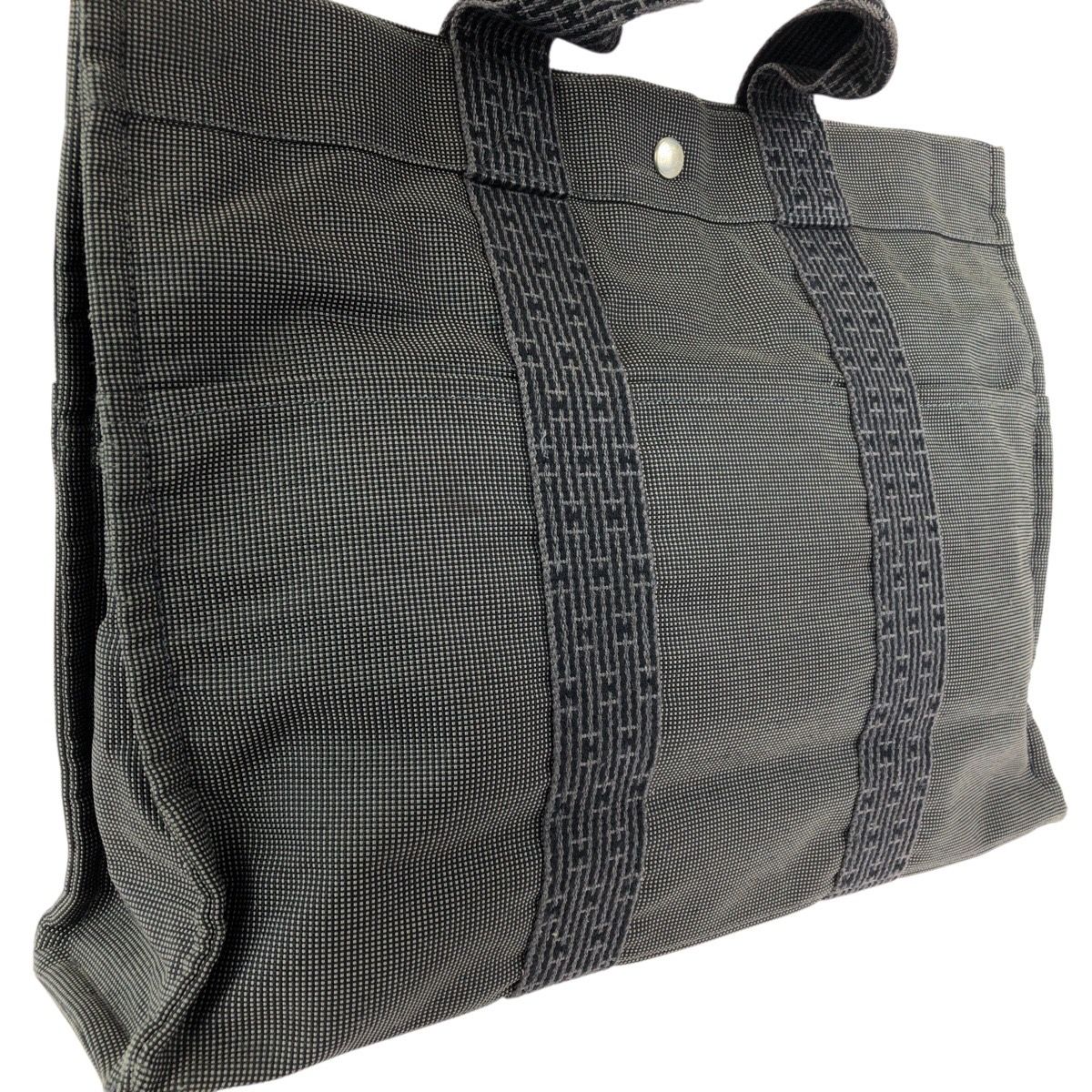 Hermes Her Line Gray Silver Polyamide Polyester Tote — view 5