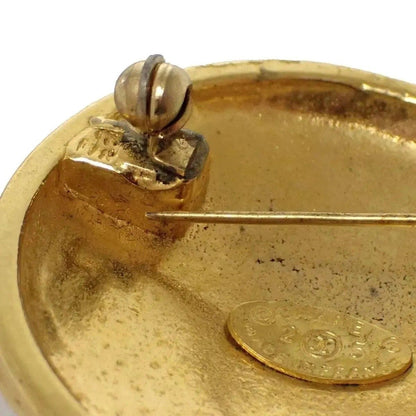 Chanel Vintage Brooch CC Mark Gold Circle — view 6