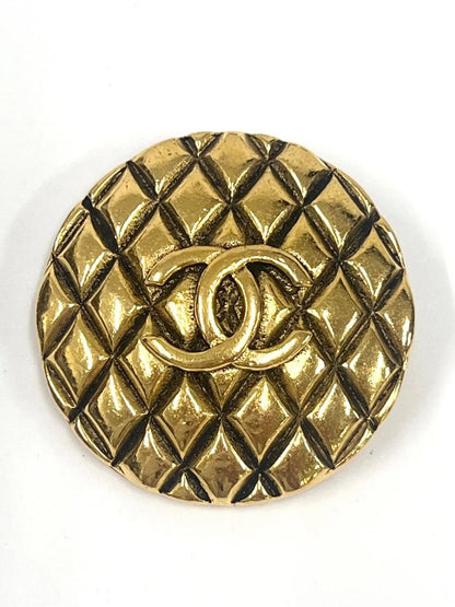 Chanel Vintage Brooch CC Mark Gold Circle