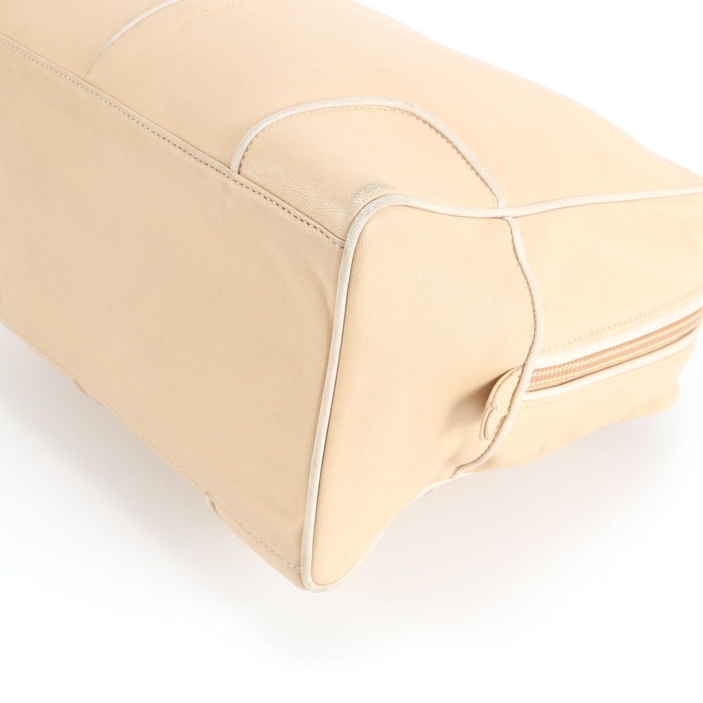 Loewe Mini Boston Beige Leather Handbag Tote — view 5