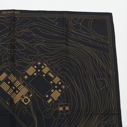 Louis Vuitton Tag Arata Isozaki Collaboration Silk 100% Topographic Map Scarf — view 3