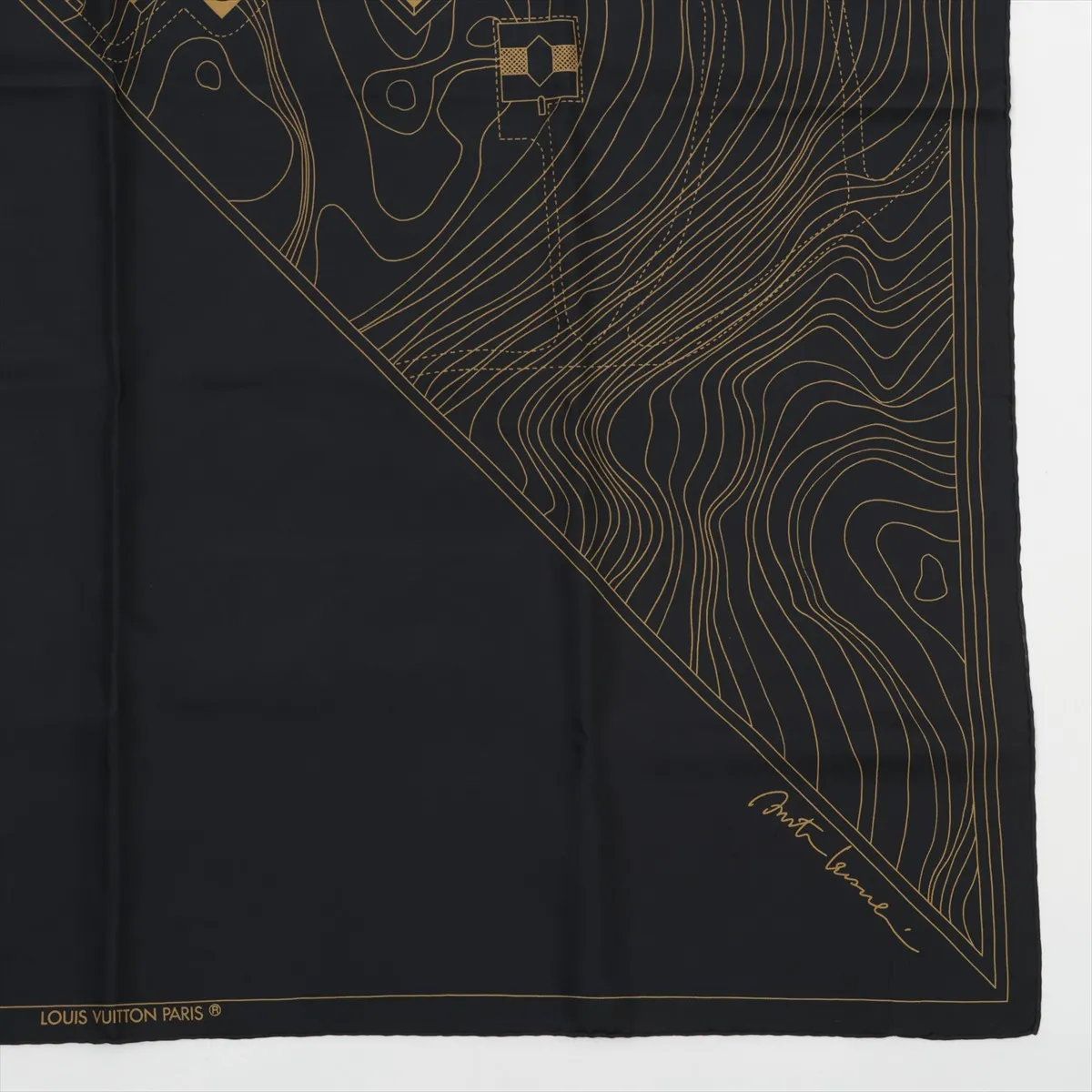 Louis Vuitton Tag Arata Isozaki Collaboration Silk 100% Topographic Map Scarf — view 4