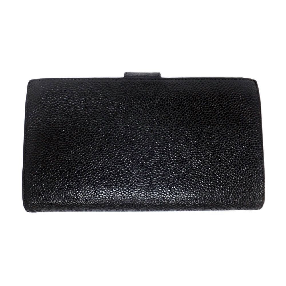 Chanel Ten Wallet Caviar Leather Black CC Logo Kiss Lock — view 2