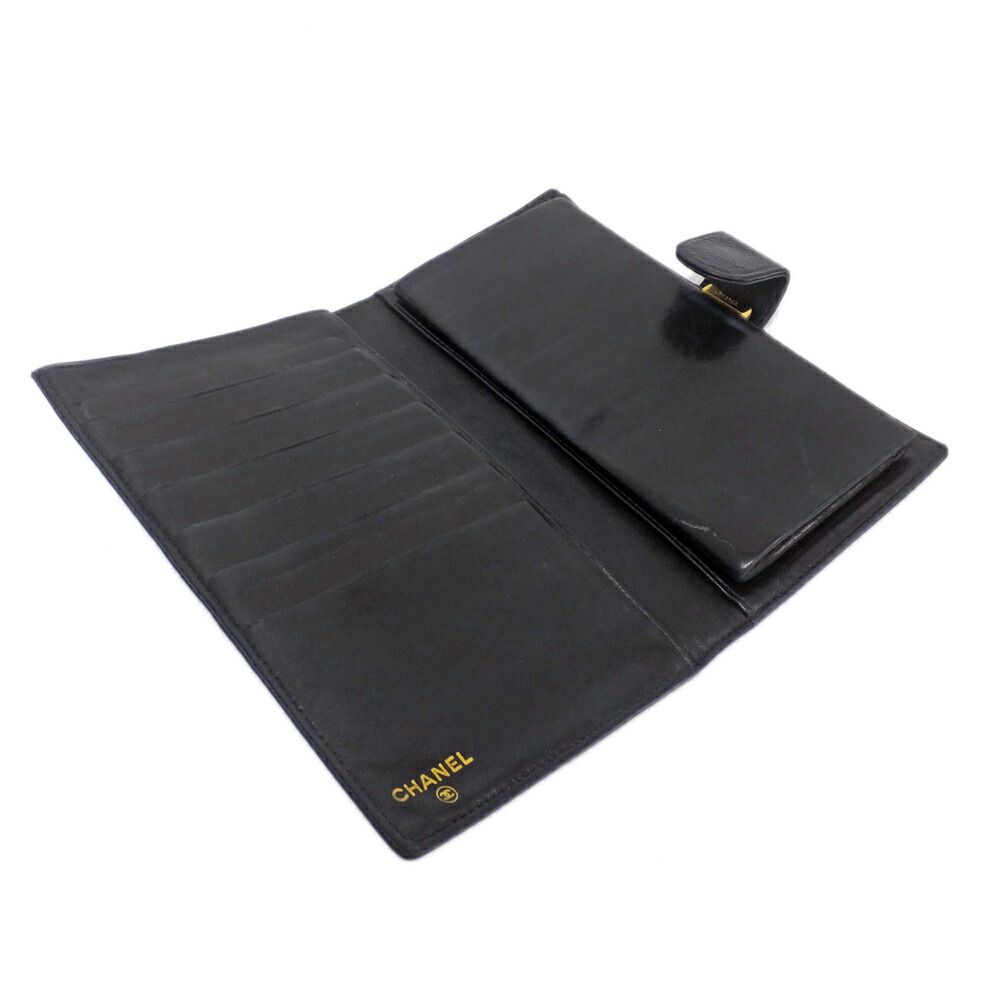 Chanel Ten Wallet Caviar Leather Black CC Logo Kiss Lock — view 7