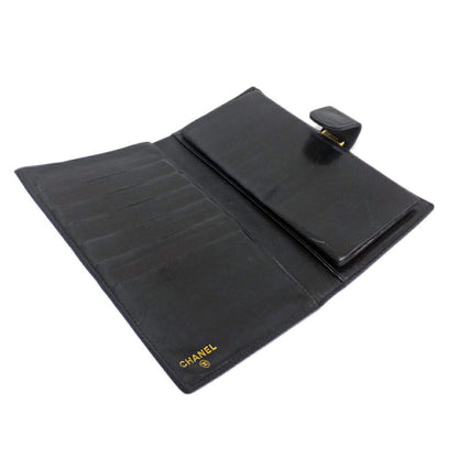 Chanel Ten Wallet Caviar Leather Black CC Logo Kiss Lock — view 7
