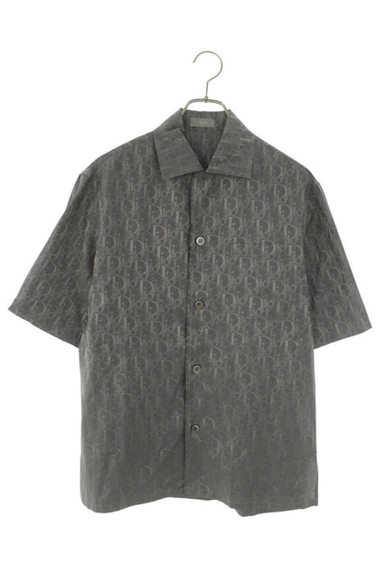 Dior Oblique Jacquard Silk Short Sleeve Shirt 37