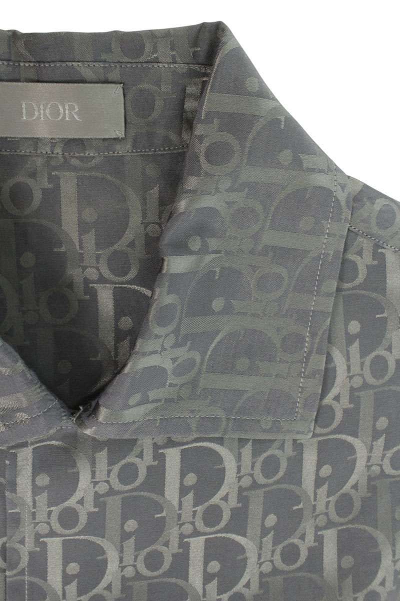 Dior Oblique Jacquard Silk Short Sleeve Shirt 37 — view 3