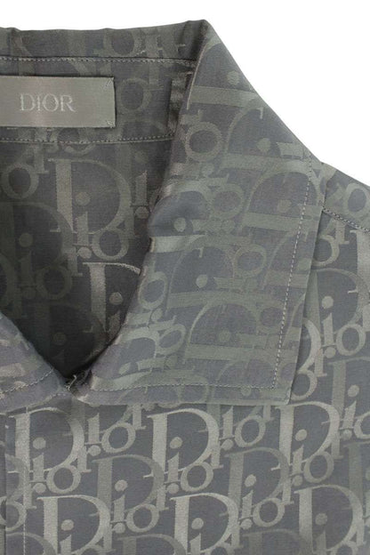 Dior Oblique Jacquard Silk Short Sleeve Shirt 37 — view 3