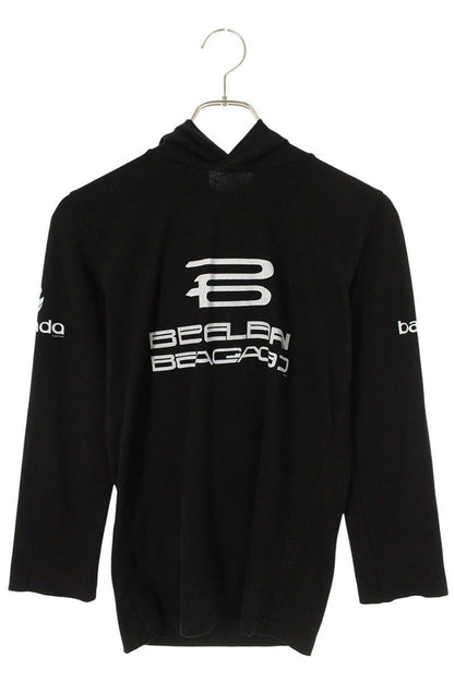 Balenciaga Hooded Logo Print Long Sleeve Top Hoodie