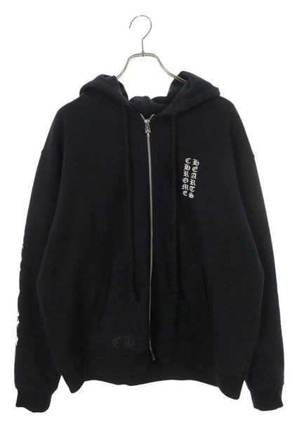 Chrome Hearts Thrml HD Zip Lining Thermal Zip Sleeve Logo Print Daga Zip Hoodie