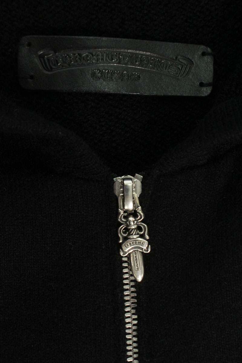Chrome Hearts Life Sentence Sleeve Floral Embroidery Cashmere Zip Up Hoodie XL — view 3