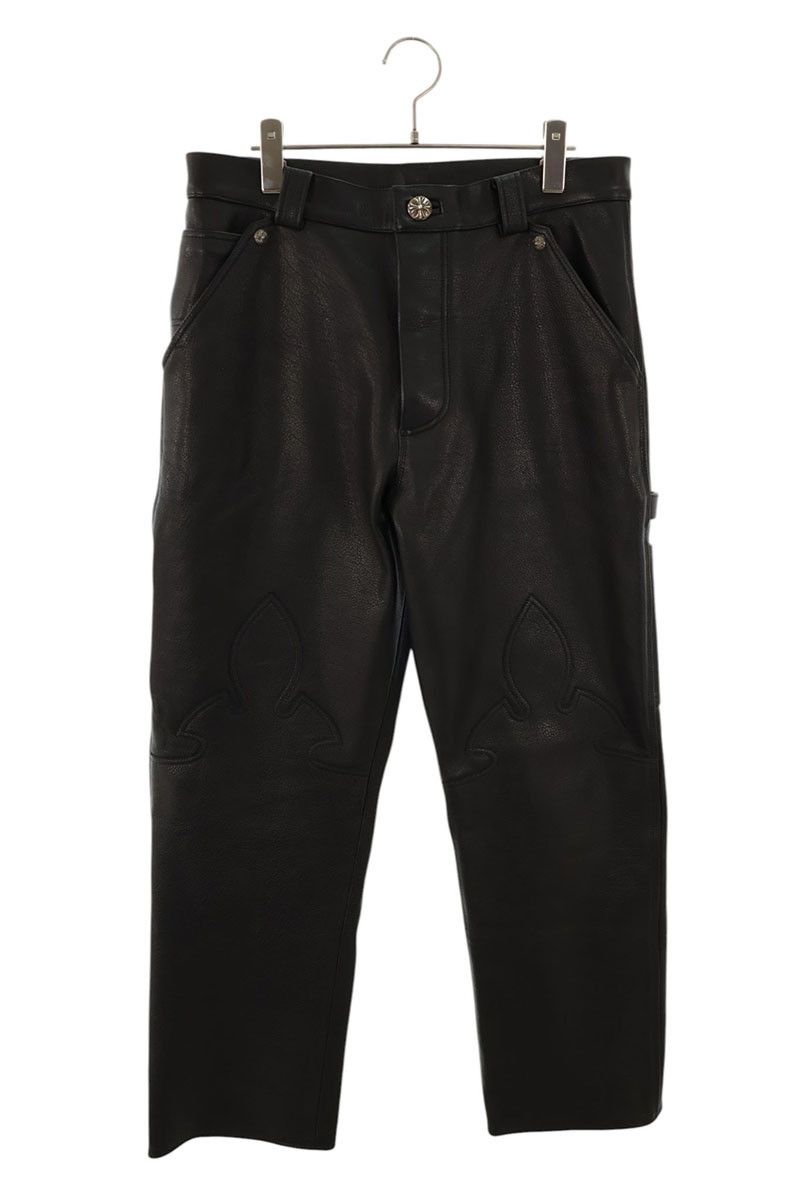 Chrome Hearts Carpenter Lthr Flare Anniversary Leather Long Pants