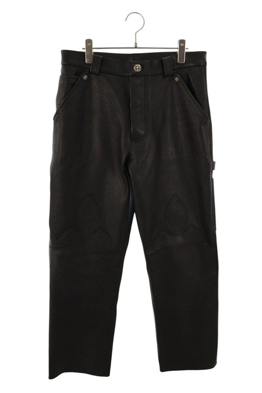 Chrome Hearts Carpenter Lthr Flare Anniversary Leather Long Pants