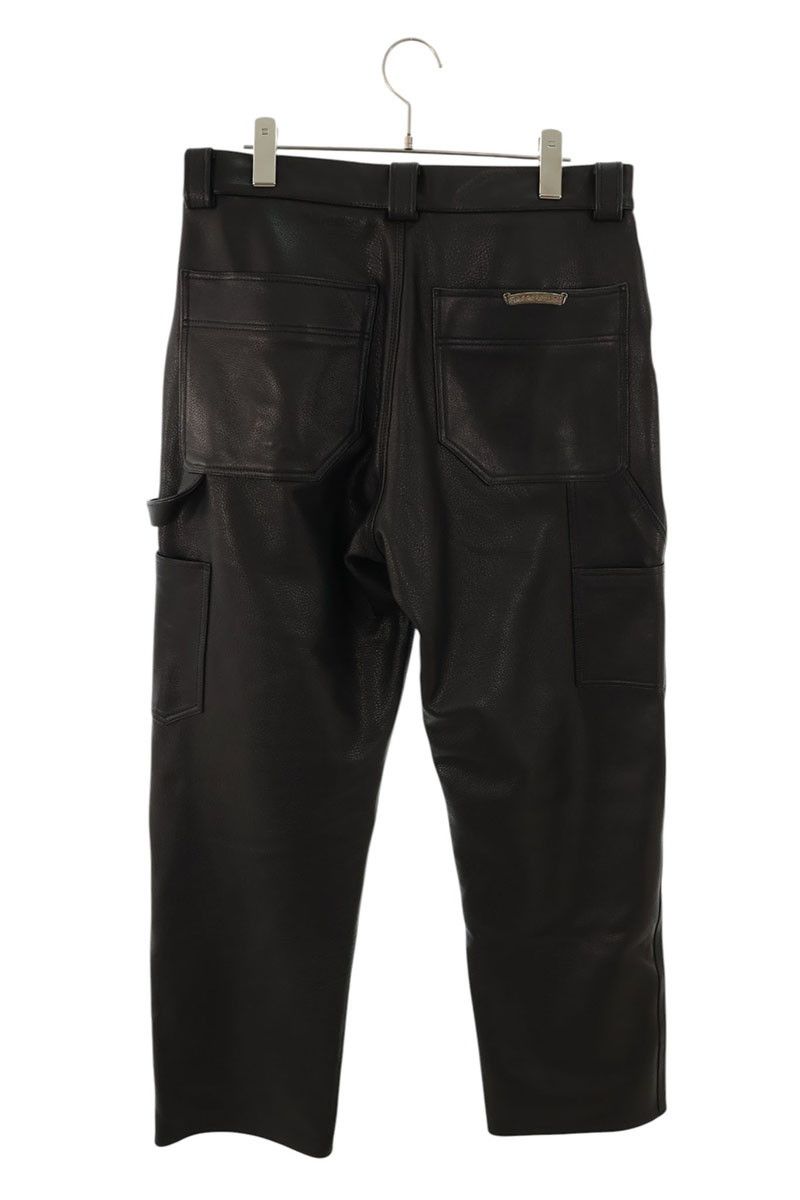 Chrome Hearts Carpenter Lthr Flare Anniversary Leather Long Pants — view 2