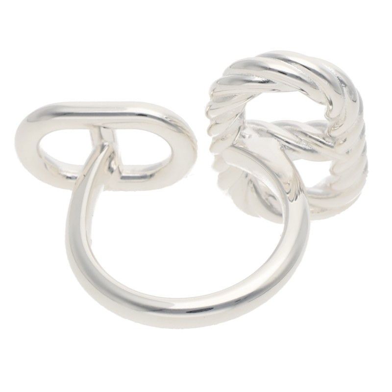Hermes Chaine D'ancre Alea II Silver Ring — view 2