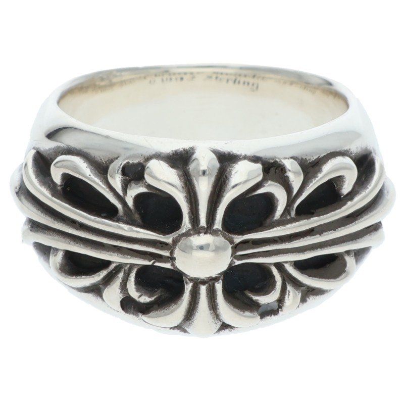 Chrome Hearts Flrl Crs Floral Cross Silver Ring