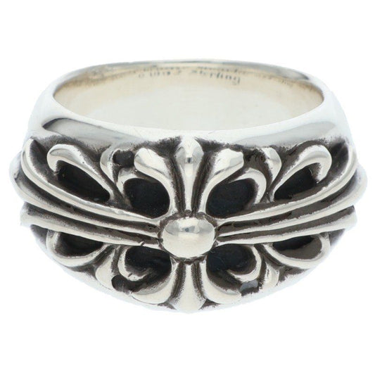 Chrome Hearts Flrl Crs Floral Cross Silver Ring