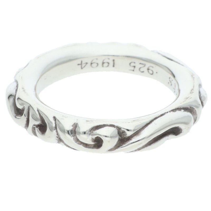 Chrome Hearts Scrl Band Scroll Silver Ring — view 2