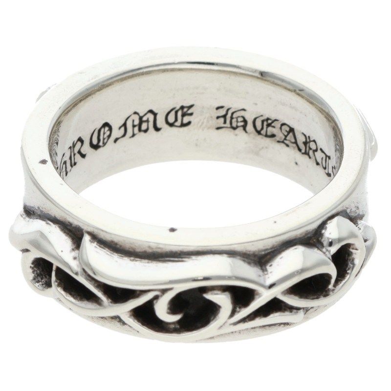 Chrome Hearts Dbl Narrow Vine Band Double Silver Ring