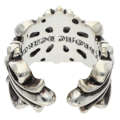 Chrome Hearts Dbl Flrl Crs Double Floral Cross Silver Ring — view 2