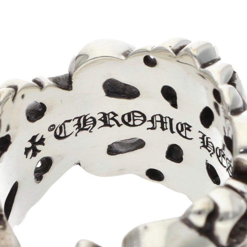 Chrome Hearts Dbl Flrl Crs Double Floral Cross Silver Ring — view 3