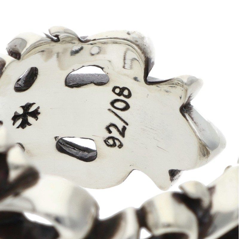 Chrome Hearts Dbl Flrl Crs Double Floral Cross Silver Ring — view 4