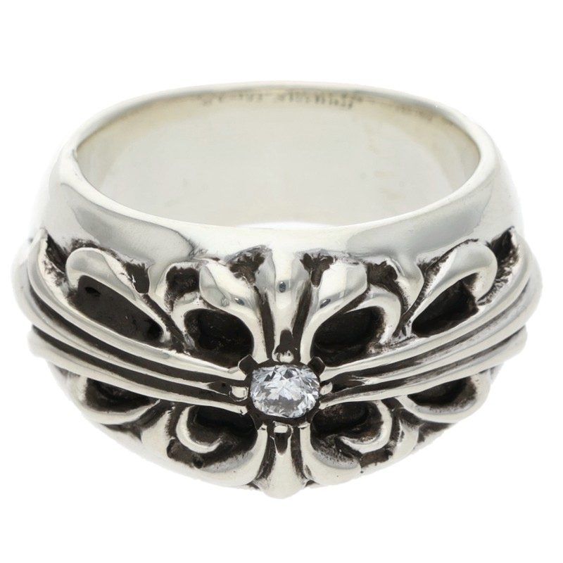 Chrome Hearts Flrl Crs Floral Cross Silver Ring