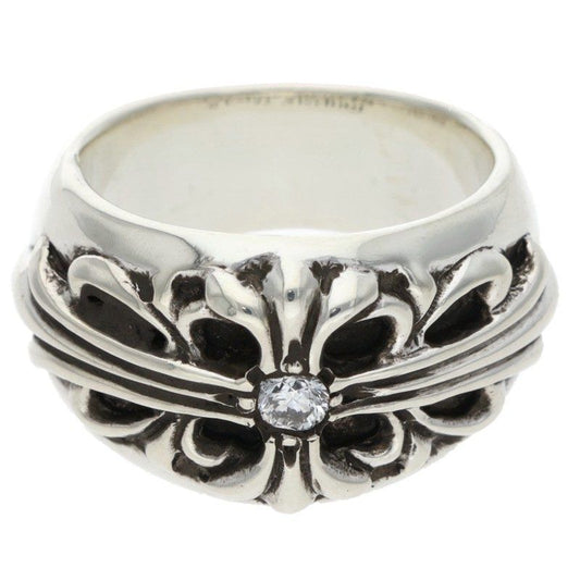 Chrome Hearts Flrl Crs Floral Cross Silver Ring