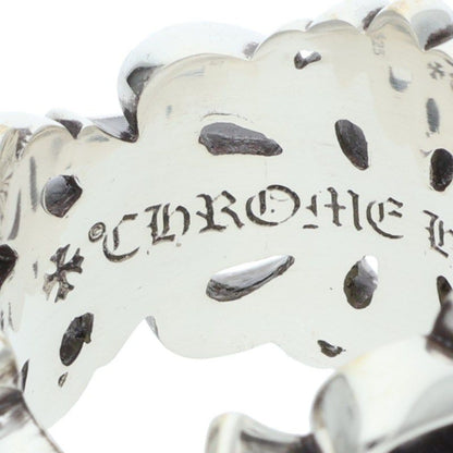 Chrome Hearts Dbl Flrl Crs Double Floral Cross Silver Ring — view 3