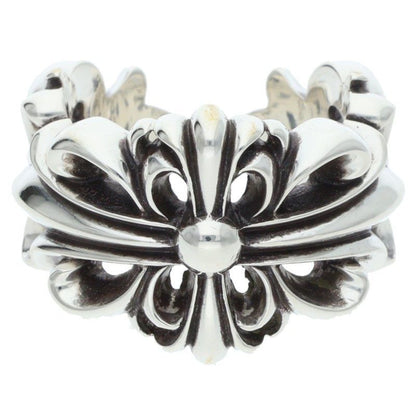 Chrome Hearts Dbl Flrl Crs Double Floral Cross Silver Ring