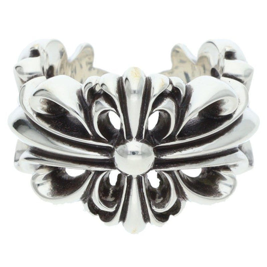 Chrome Hearts Dbl Flrl Crs Double Floral Cross Silver Ring