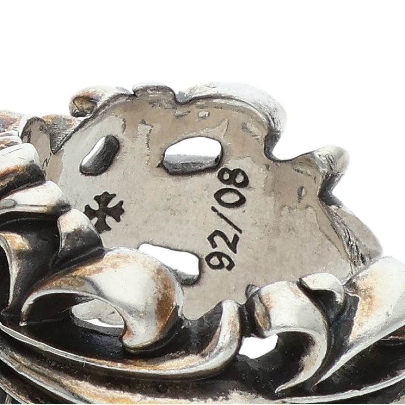 Chrome Hearts Dbl Flrl Crs Double Floral Cross Silver Ring — view 4