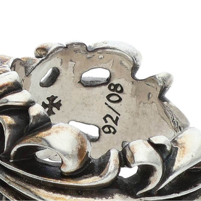 Chrome Hearts Dbl Flrl Crs Double Floral Cross Silver Ring — view 4