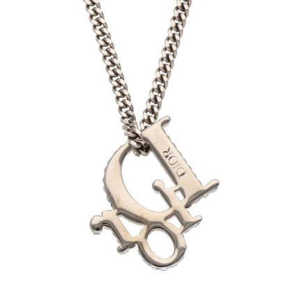 Dior Rhinestone Embellished Oblique Logo Necklace — view 3