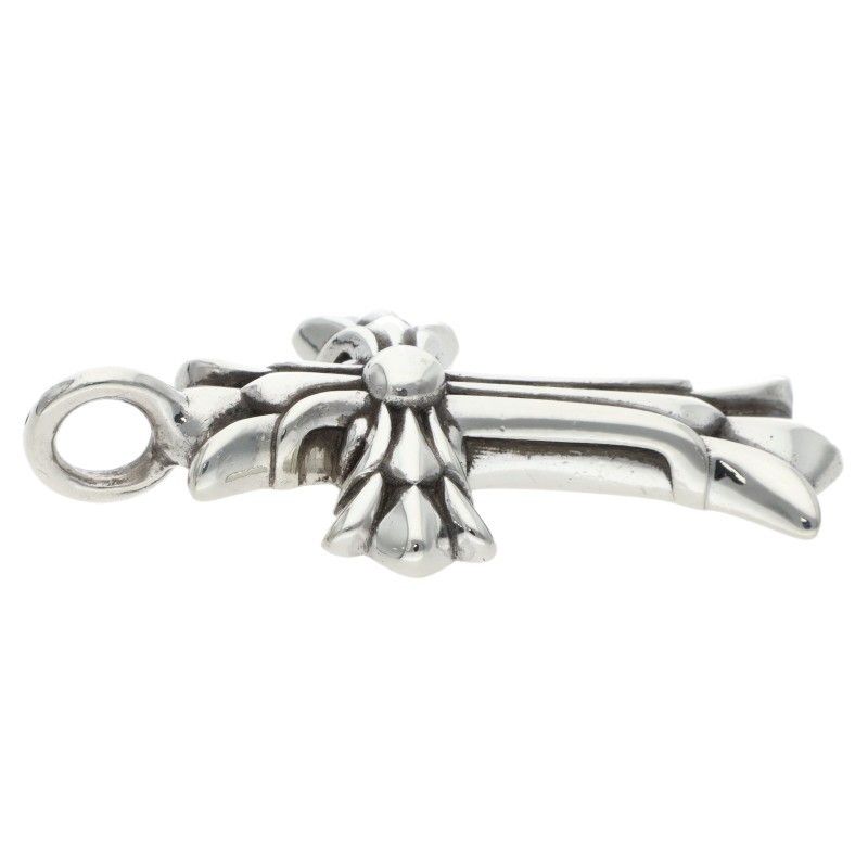 Chrome Hearts Dbl CH Crs Double CH Cross Silver Pendant — view 5