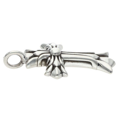 Chrome Hearts Dbl CH Crs Double CH Cross Silver Pendant — view 5
