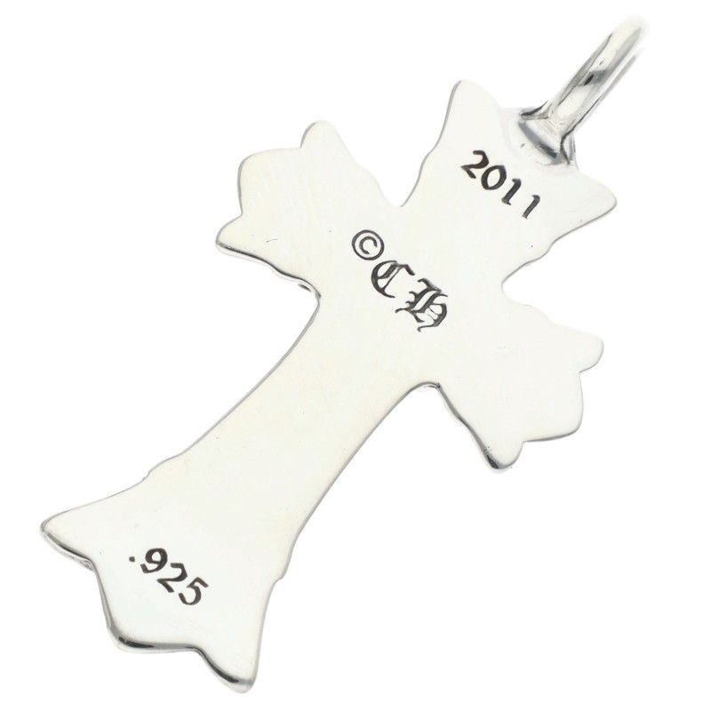 Chrome Hearts Dbl CH Crs Double CH Cross Silver Pendant — view 2