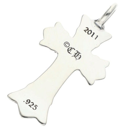 Chrome Hearts Dbl CH Crs Double CH Cross Silver Pendant — view 2