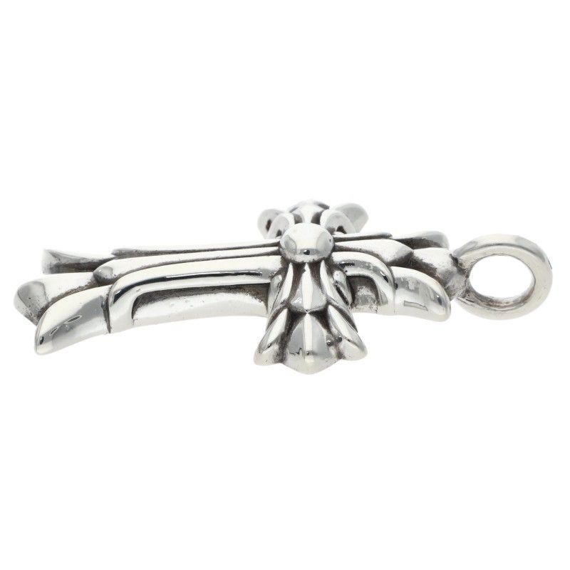 Chrome Hearts Dbl CH Crs Double CH Cross Silver Pendant — view 4