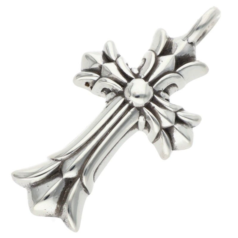 Chrome Hearts Dbl CH Crs Double CH Cross Silver Pendant