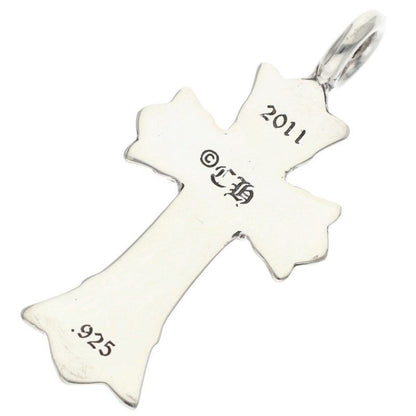 Chrome Hearts Dbl CH Crs Double CH Cross Silver Pendant — view 2