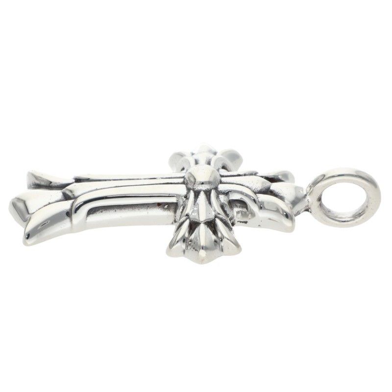 Chrome Hearts Dbl CH Crs Double CH Cross Silver Pendant — view 4
