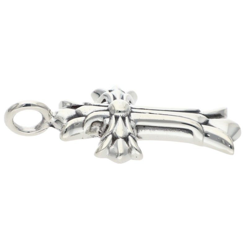 Chrome Hearts Dbl CH Crs Double CH Cross Silver Pendant — view 5