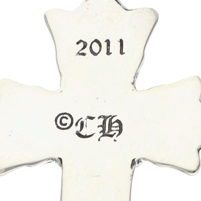 Chrome Hearts Dbl CH Crs Double CH Cross Silver Pendant — view 3