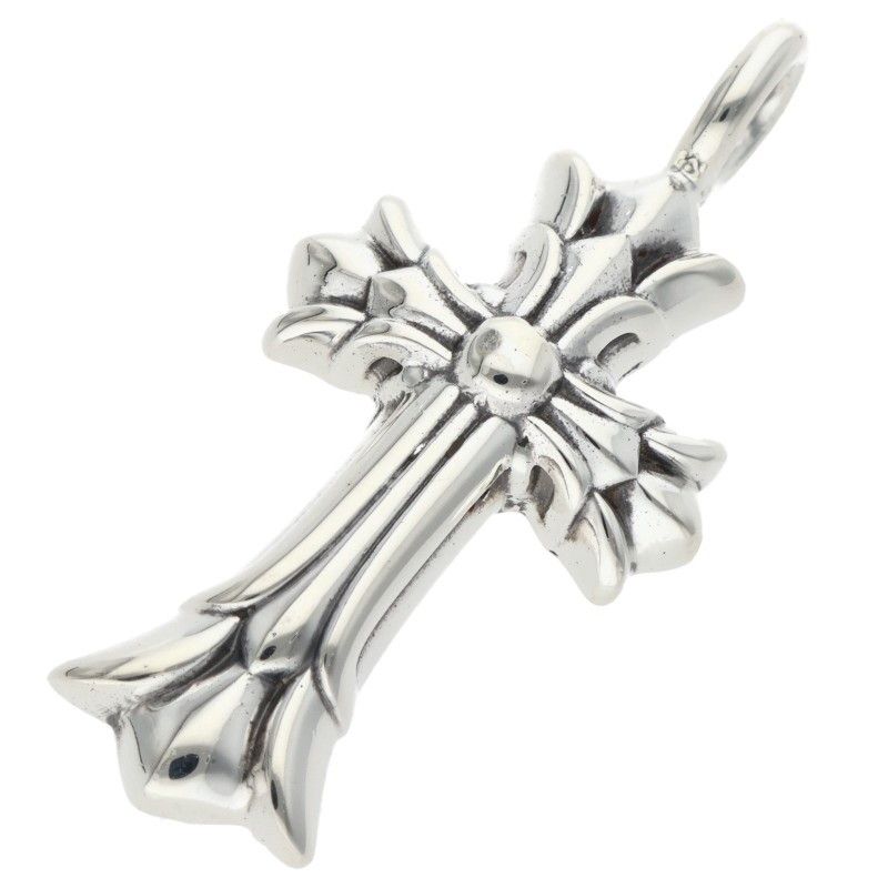 Chrome Hearts Dbl CH Crs Double CH Cross Silver Pendant