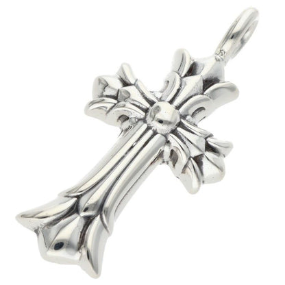 Chrome Hearts Dbl CH Crs Double CH Cross Silver Pendant