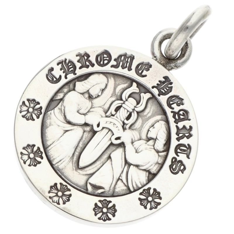 Chrome Hearts Chrm Angl Mdl Angel Medal Charm V2 Silver Pendant